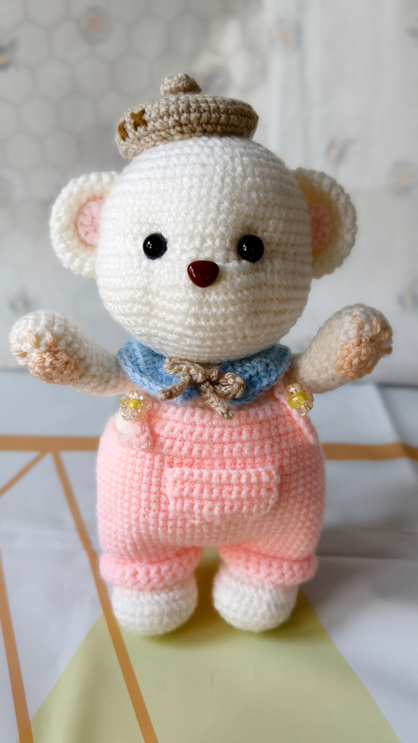 Molly - White Crochet Teddy Bear – Handmade Cuddly Gift | Unique teddy bear gift | Amigurumi bear