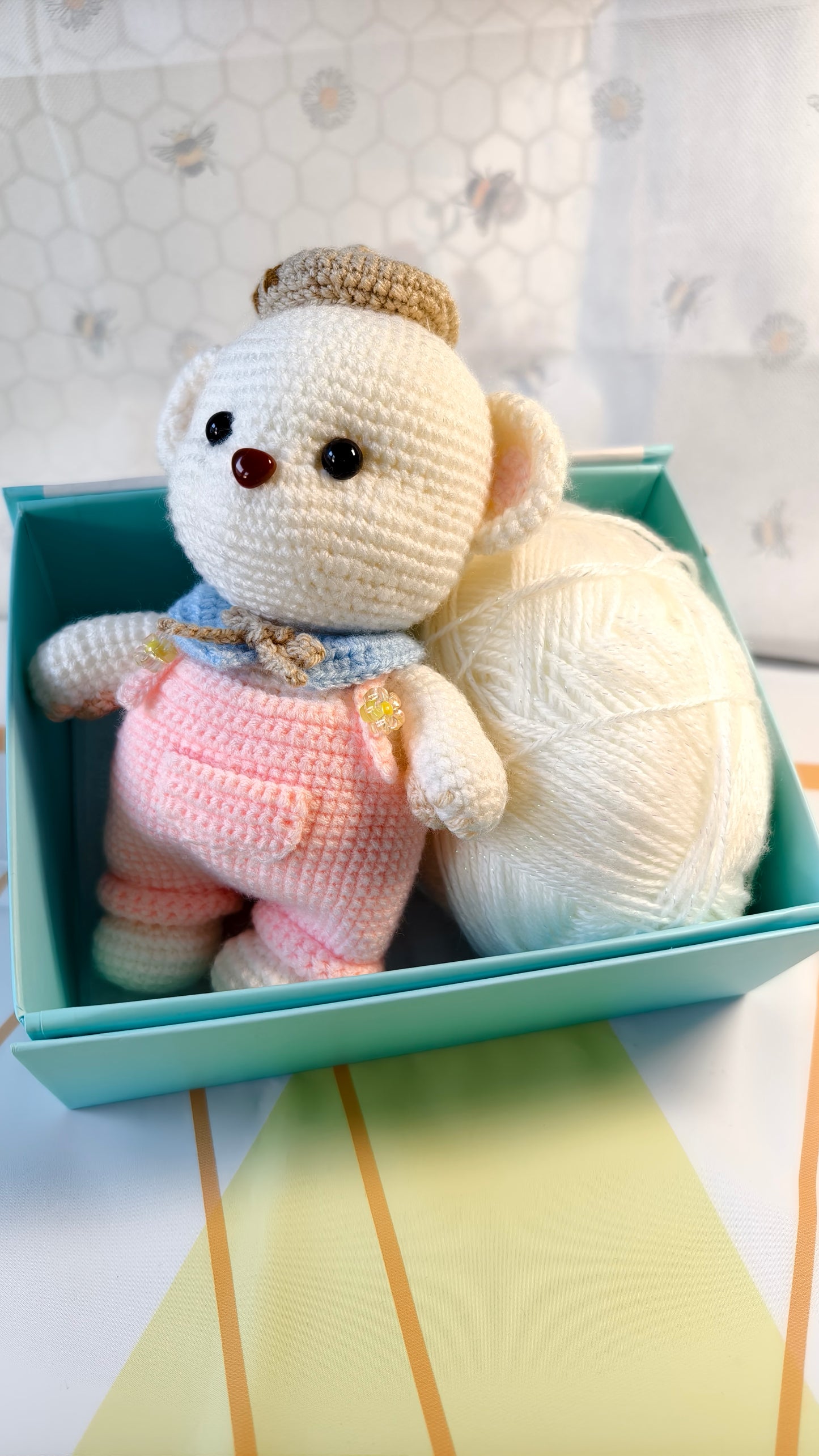 Molly - White Crochet Teddy Bear – Handmade Cuddly Gift | Unique teddy bear gift | Amigurumi bear