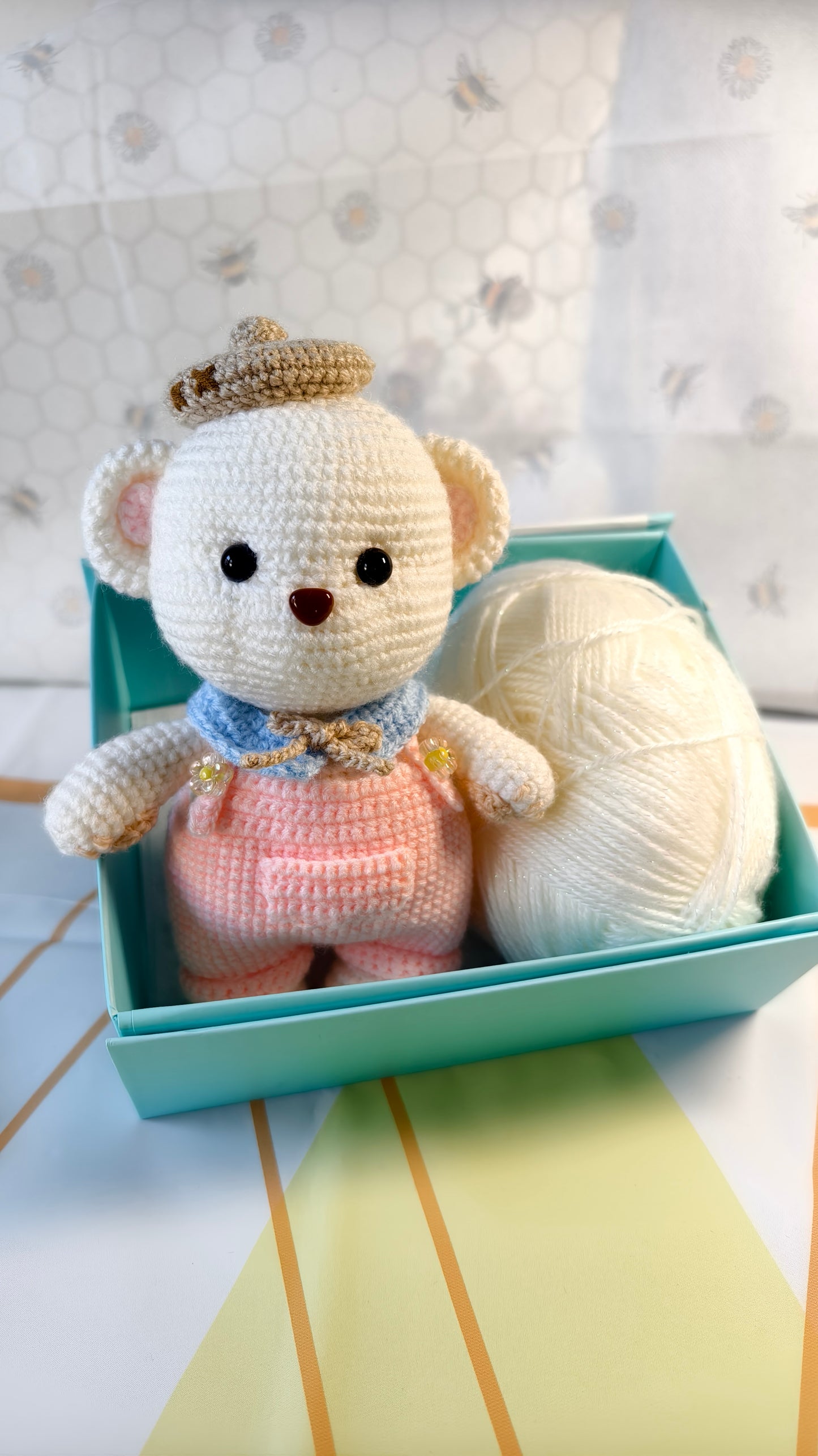 Molly - White Crochet Teddy Bear – Handmade Cuddly Gift | Unique teddy bear gift | Amigurumi bear