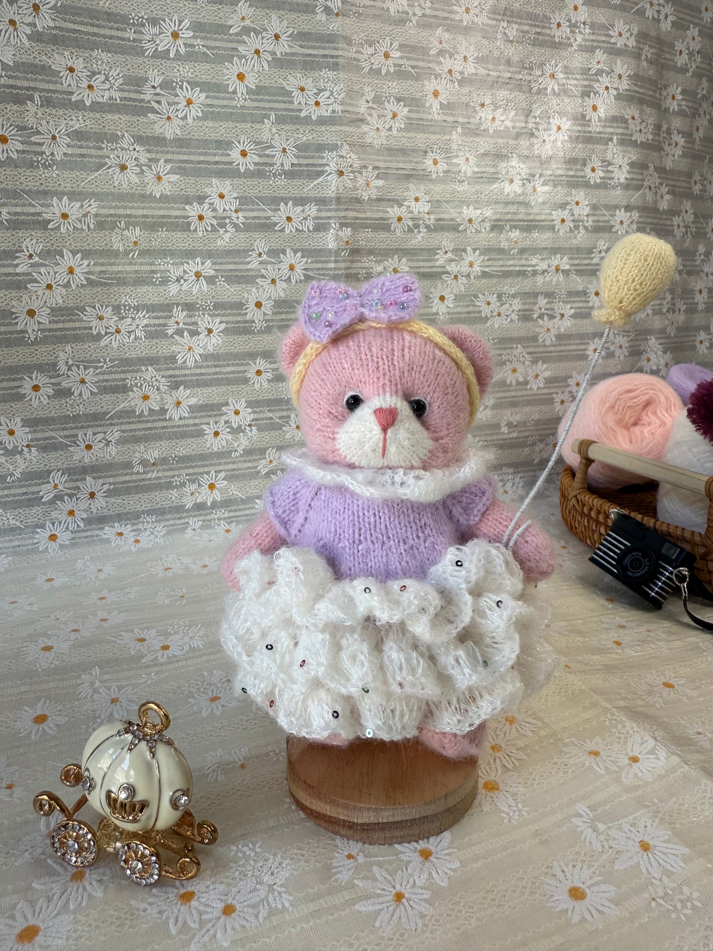 Handmade Crochet Teddy Bear – Rosie the Pastel Bear | Soft Plush Girl Toy | Baby Shower Gift
