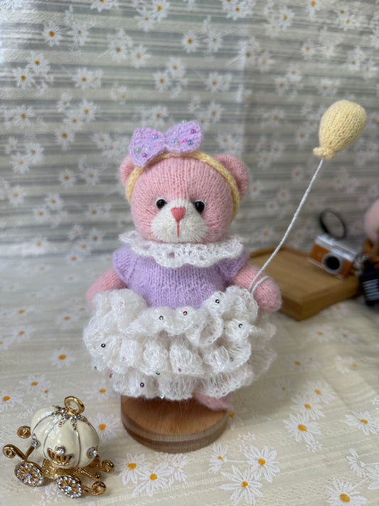 Handmade Crochet Teddy Bear – Rosie the Pastel Bear | Soft Plush Girl Toy | Baby Shower Gift
