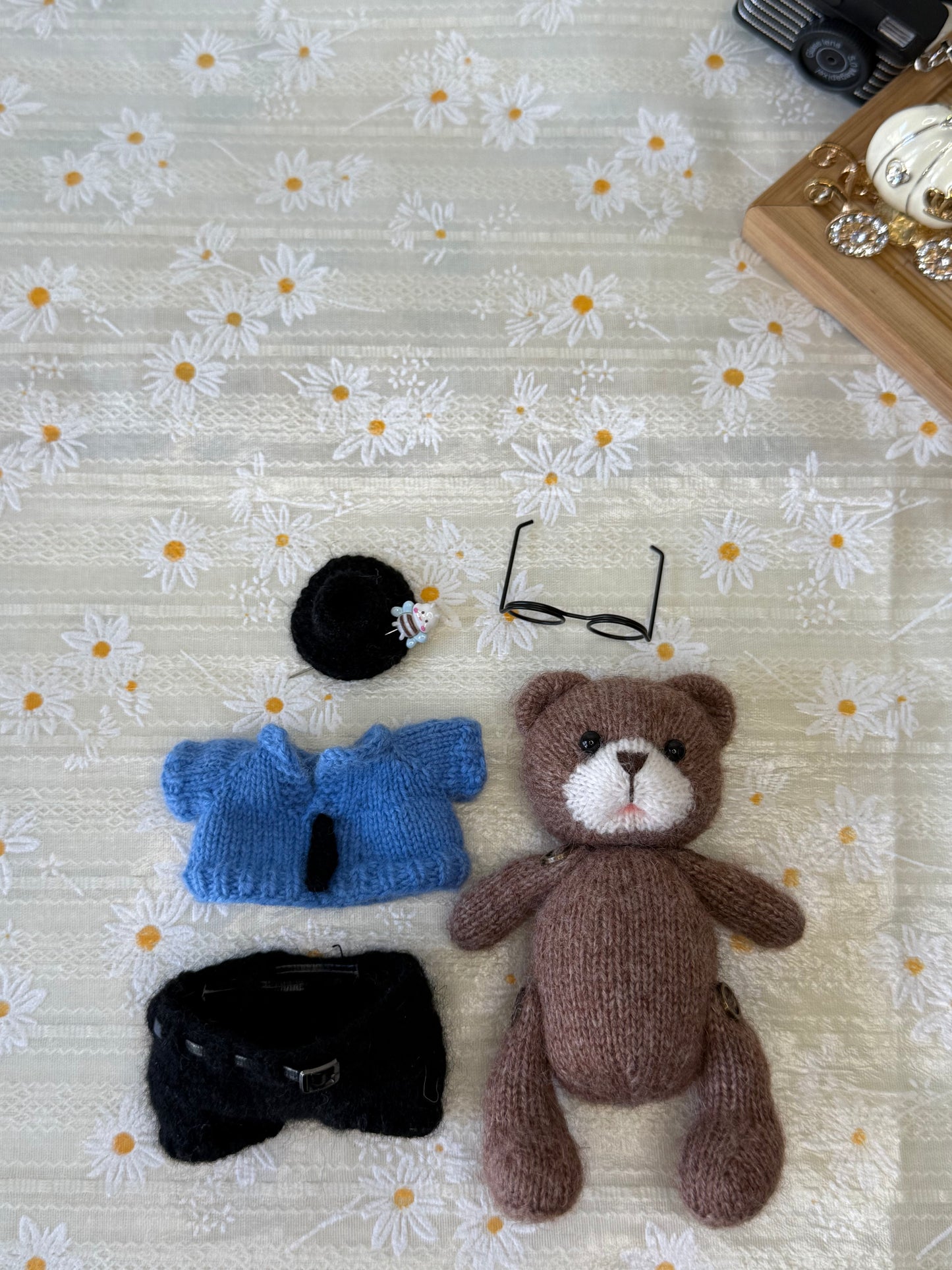 Handmade Crochet Teddy Bear – Freddie the Detective Bear | Brown Plush Toy