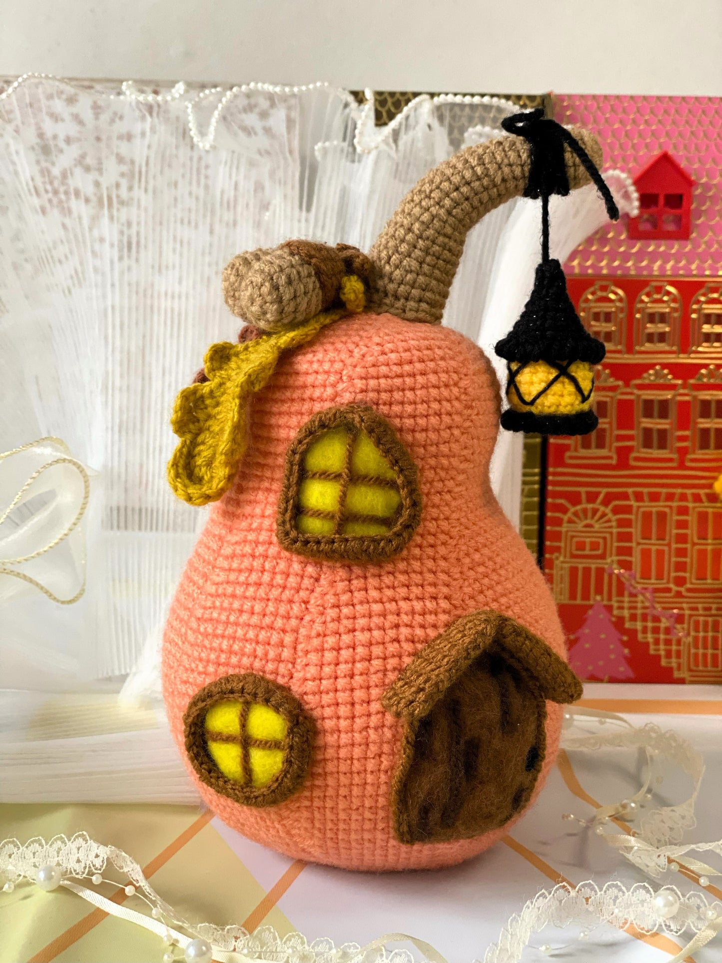 Enchanted Pumpkin Cottage | Crochet Halloween Home Decor | Halloween Gift | Handmade Toy | Fall Decor