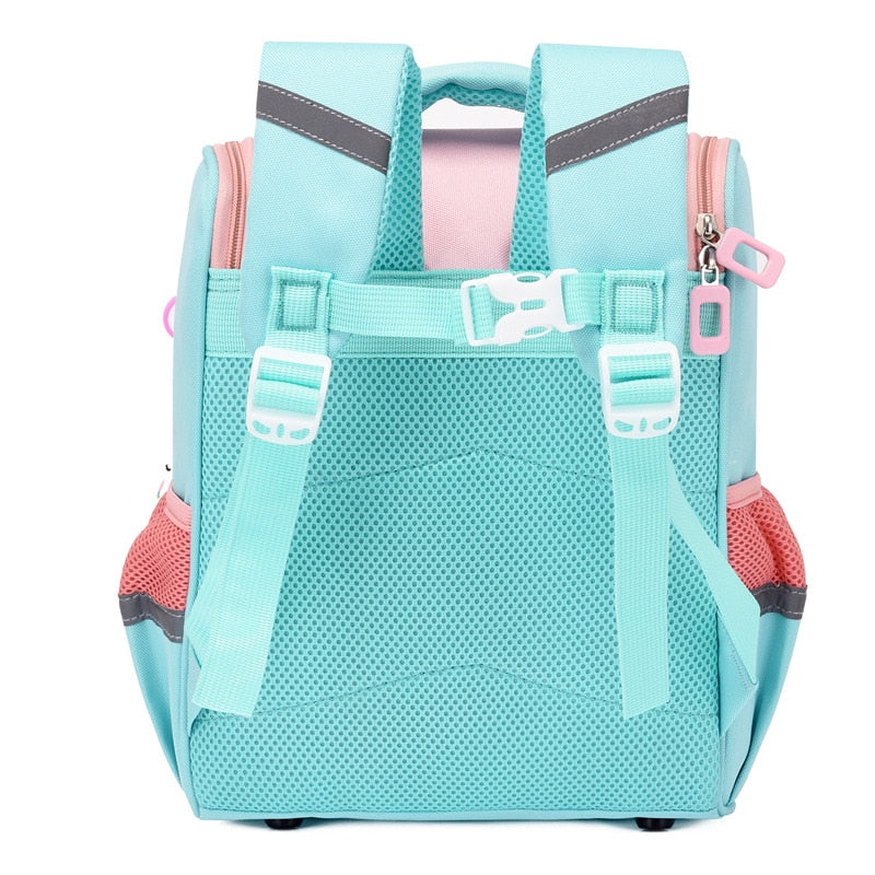 Pink-Turquoise Unicorn Rainbow Kids School Bag