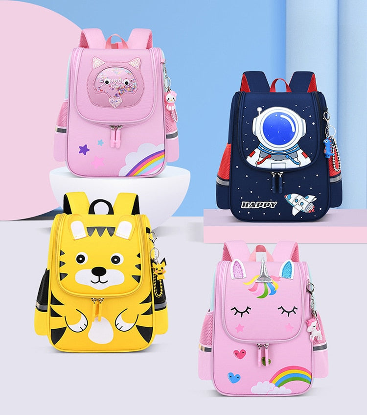 Pink Cat Kid's Schoolbag