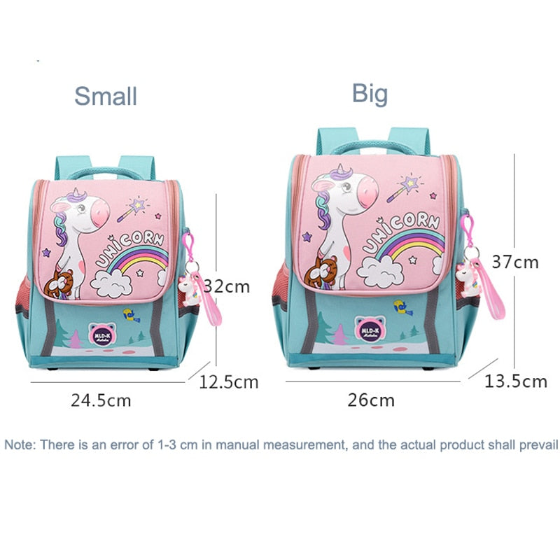 Pink-Turquoise Unicorn Rainbow Kids School Bag